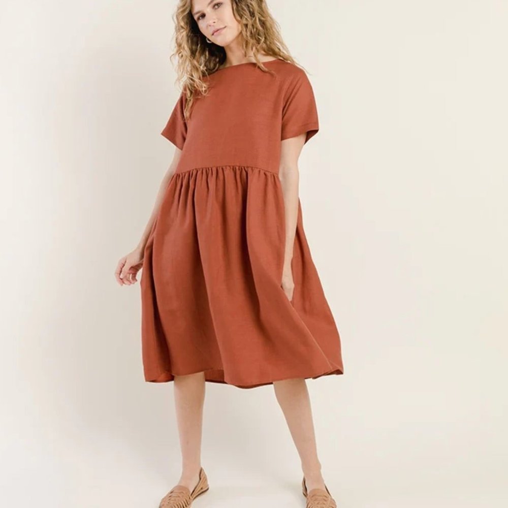 Tradlands Nico Linen Dress Sedona